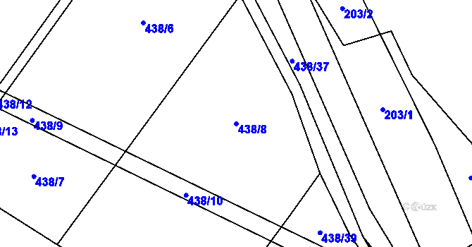 Parcela st. 438/8 v KÚ Velhartice, Katastrální mapa