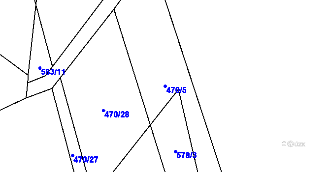 Parcela st. 470/5 v KÚ Velhartice, Katastrální mapa