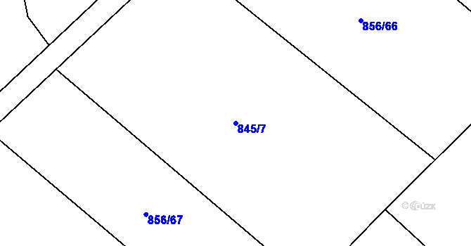 Parcela st. 845/7 v KÚ Velhartice, Katastrální mapa