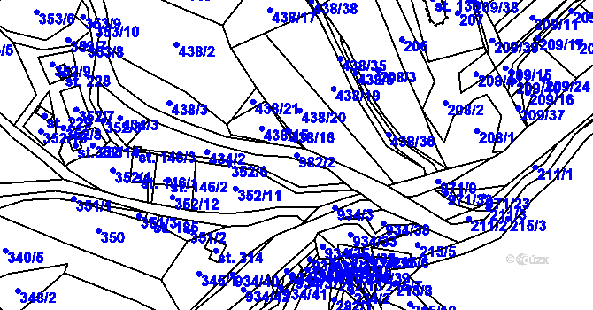 Parcela st. 982/2 v KÚ Velhartice, Katastrální mapa