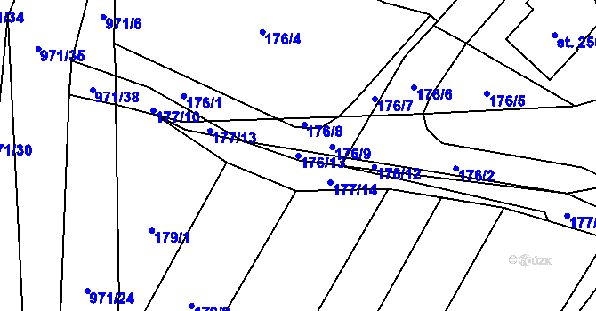 Parcela st. 176/13 v KÚ Velhartice, Katastrální mapa