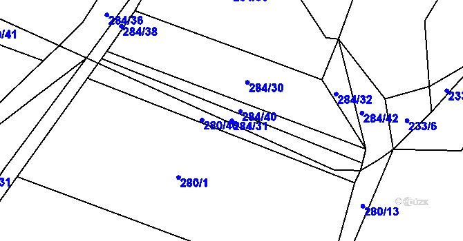 Parcela st. 284/31 v KÚ Velhartice, Katastrální mapa