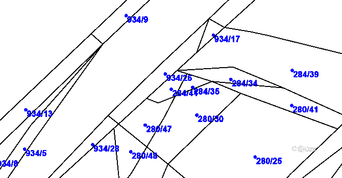 Parcela st. 284/41 v KÚ Velhartice, Katastrální mapa