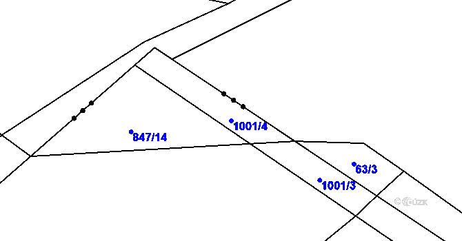 Parcela st. 1001/4 v KÚ Velhartice, Katastrální mapa