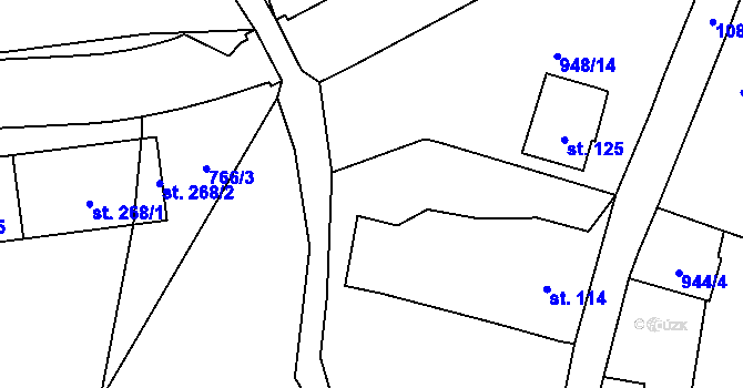 Parcela st. 948/19 v KÚ Velichov, Katastrální mapa