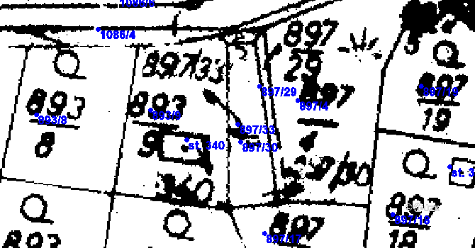 Parcela st. 897/33 v KÚ Velichov, Katastrální mapa