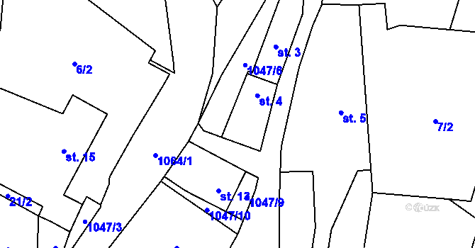 Parcela st. 4 v KÚ Velichov, Katastrální mapa