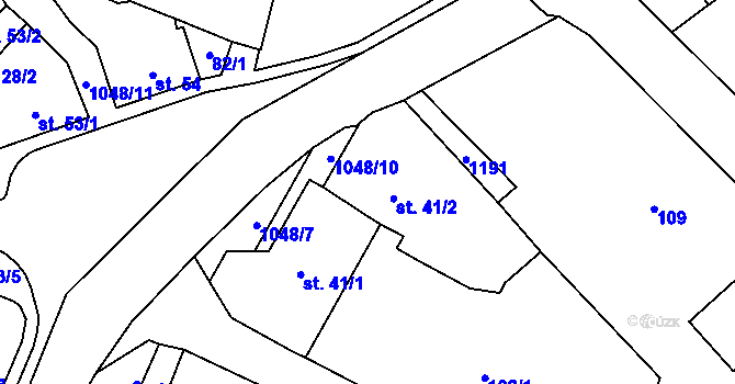 Parcela st. 41/2 v KÚ Velichov, Katastrální mapa
