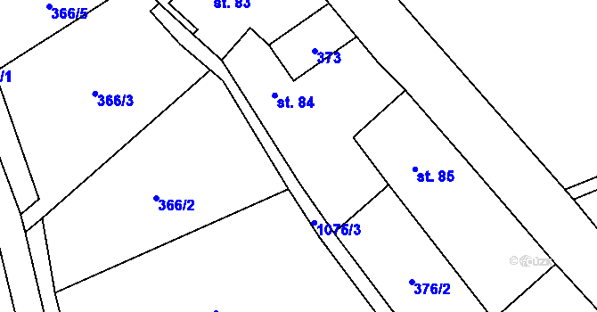 Parcela st. 84 v KÚ Velichov, Katastrální mapa