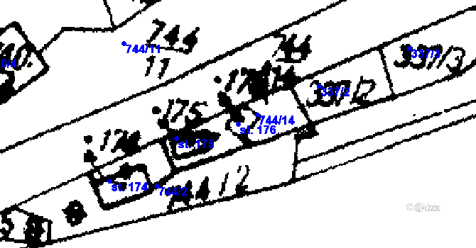 Parcela st. 176 v KÚ Velichov, Katastrální mapa