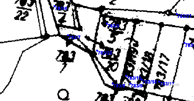 Parcela st. 783/20 v KÚ Velichov, Katastrální mapa