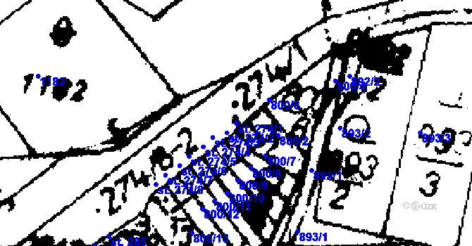 Parcela st. 274/1 v KÚ Velichov, Katastrální mapa