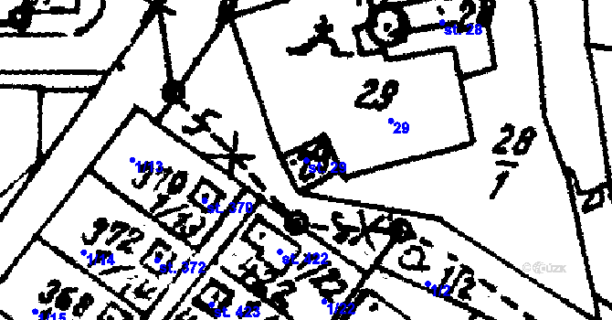 Parcela st. 29 v KÚ Velichovky, Katastrální mapa