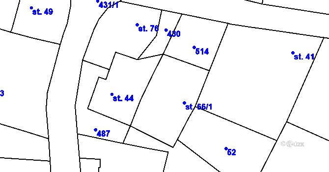 Parcela st. 66/1 v KÚ Velichovky, Katastrální mapa