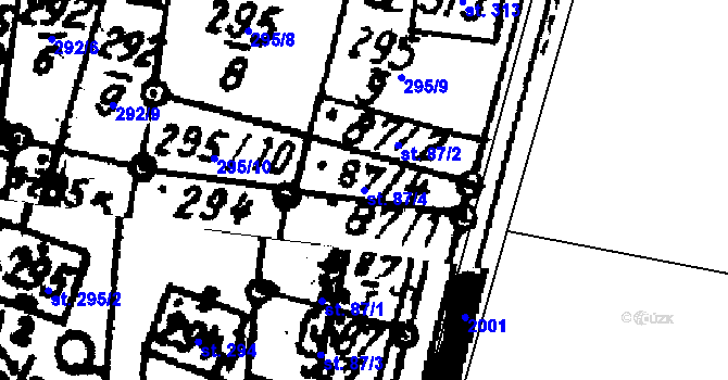 Parcela st. 87/4 v KÚ Velichovky, Katastrální mapa