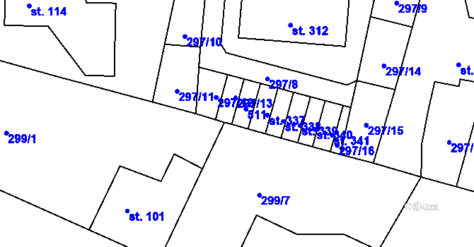 Parcela st. 337 v KÚ Velichovky, Katastrální mapa