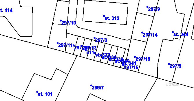 Parcela st. 339 v KÚ Velichovky, Katastrální mapa