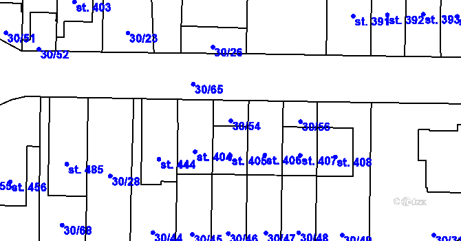 Parcela st. 30/54 v KÚ Velichovky, Katastrální mapa