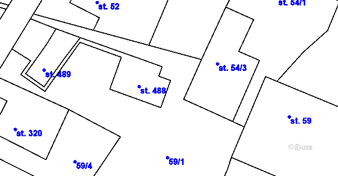 Parcela st. 59/3 v KÚ Velichovky, Katastrální mapa