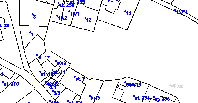 Parcela st. 90/1 v KÚ Velichovky, Katastrální mapa