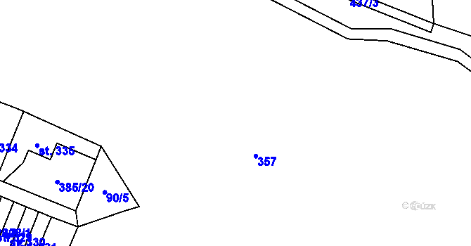 Parcela st. 90/2 v KÚ Velichovky, Katastrální mapa