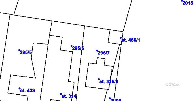 Parcela st. 295/7 v KÚ Velichovky, Katastrální mapa