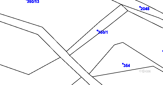 Parcela st. 350/1 v KÚ Velichovky, Katastrální mapa