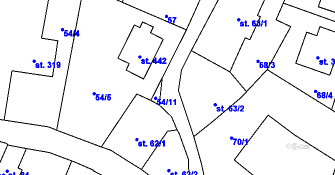 Parcela st. 427 v KÚ Velichovky, Katastrální mapa