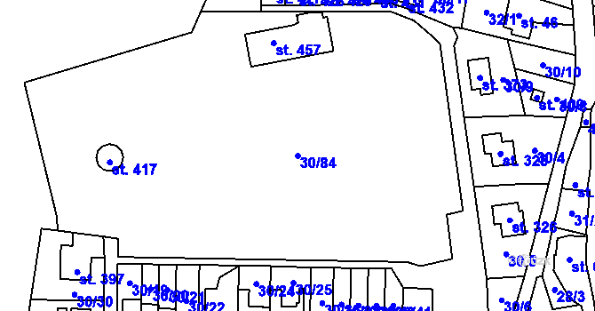 Parcela st. 30/84 v KÚ Velichovky, Katastrální mapa