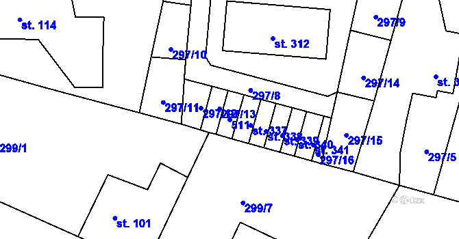 Parcela st. 511 v KÚ Velichovky, Katastrální mapa