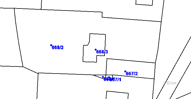 Parcela st. 668/3 v KÚ Veliká Ves, Katastrální mapa