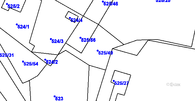 Parcela st. 525/49 v KÚ Veliká Ves, Katastrální mapa