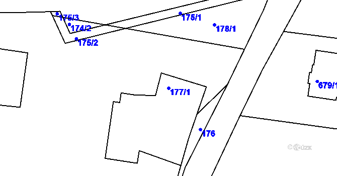 Parcela st. 177/1 v KÚ Velíková, Katastrální mapa