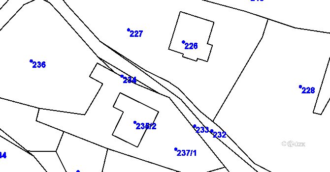 Parcela st. 231 v KÚ Velíková, Katastrální mapa