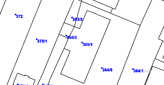 Parcela st. 355/1 v KÚ Velíková, Katastrální mapa
