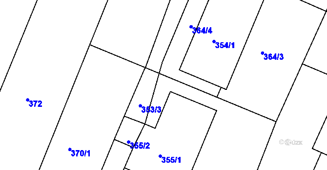 Parcela st. 364/5 v KÚ Velíková, Katastrální mapa