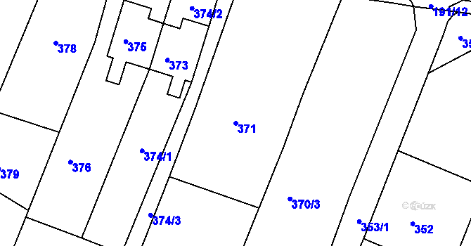 Parcela st. 371 v KÚ Velíková, Katastrální mapa