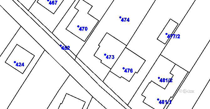 Parcela st. 473 v KÚ Velíková, Katastrální mapa