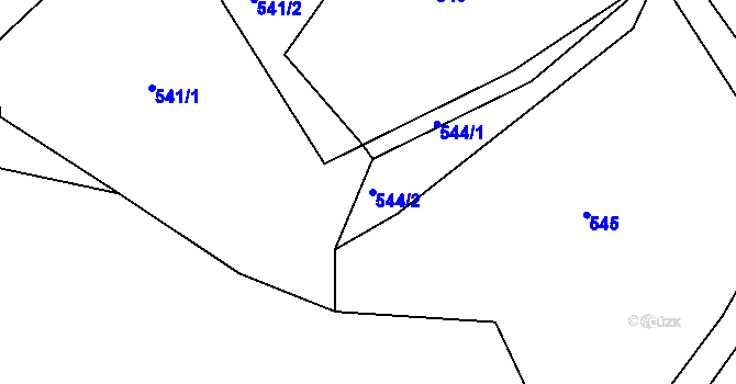 Parcela st. 544/2 v KÚ Velíková, Katastrální mapa
