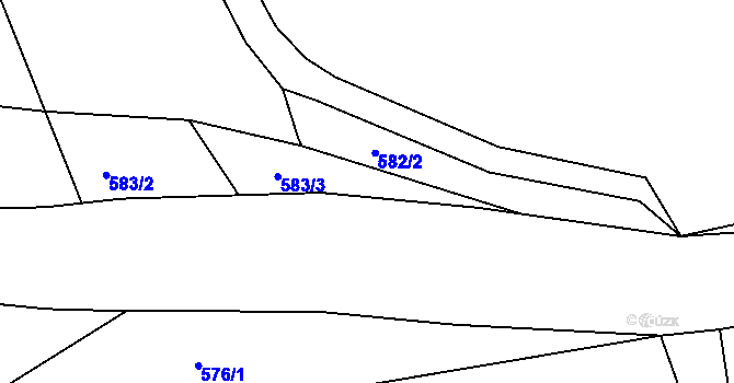 Parcela st. 582/1 v KÚ Velíková, Katastrální mapa