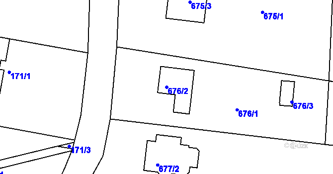 Parcela st. 676/2 v KÚ Velíková, Katastrální mapa
