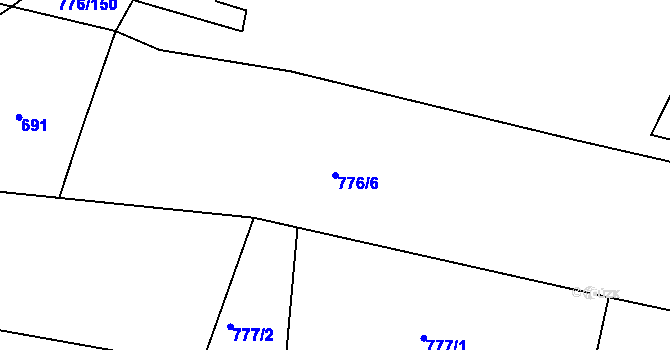 Parcela st. 776/6 v KÚ Velíková, Katastrální mapa