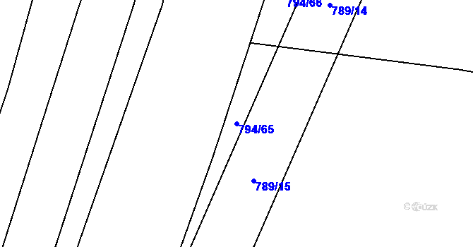 Parcela st. 794/65 v KÚ Velíková, Katastrální mapa