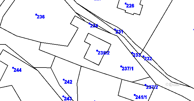 Parcela st. 235/2 v KÚ Velíková, Katastrální mapa