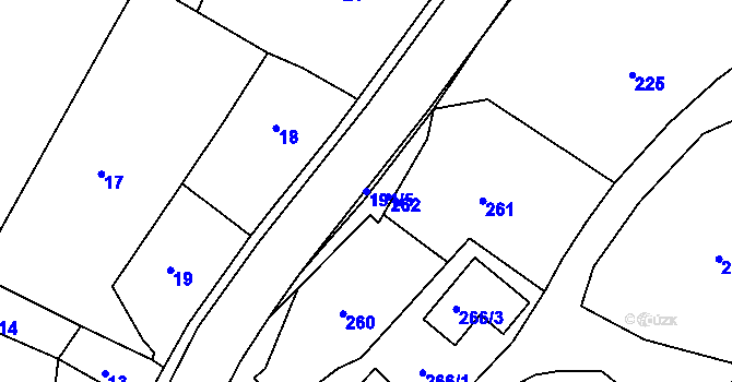 Parcela st. 191/5 v KÚ Velíková, Katastrální mapa