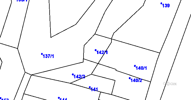 Parcela st. 142/1 v KÚ Velíková, Katastrální mapa