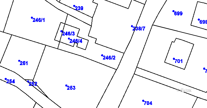 Parcela st. 238/5 v KÚ Velíková, Katastrální mapa