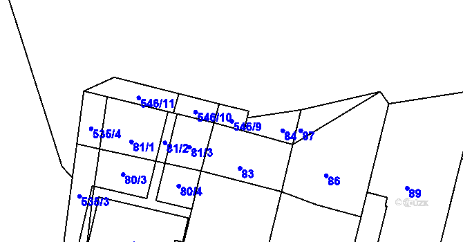 Parcela st. 546/9 v KÚ Velíková, Katastrální mapa