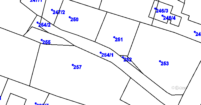Parcela st. 254/1 v KÚ Velíková, Katastrální mapa