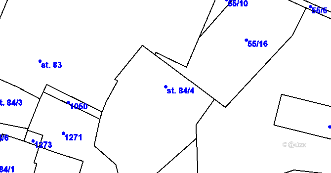 Parcela st. 84/4 v KÚ Velim, Katastrální mapa